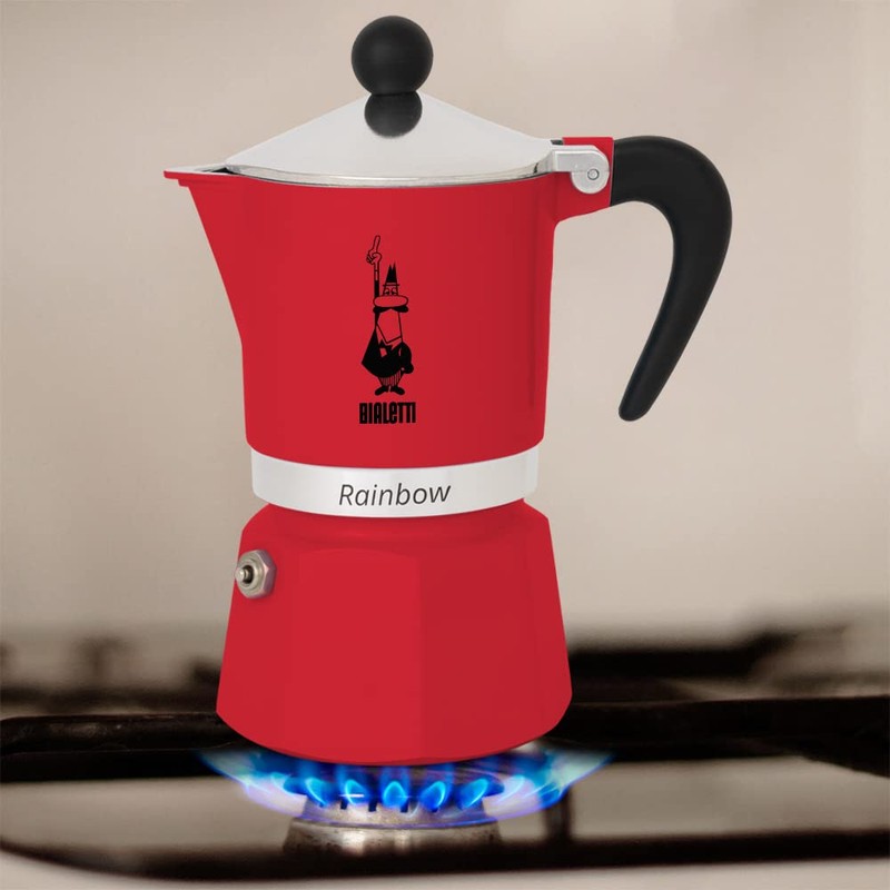 Bialetti Moka Express Rainbow (Red, 6 Cups)