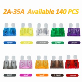140 Pcs ATC/ATO/APR/ATS Fuse Assortment Kit - Standard Car Fuses (2A-40A) for Car, Boat, Truck, SUV