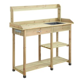 Convenience Concepts Deluxe Potting Bench, Natural Fir