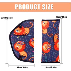 Ajustador de Cinturón de Seguridad para Niños, Firme Auto Hombro Correa para el Cuello Ajustable, Almohadilla Protectora Suave y Transpirable para Niños, Comodidad y Protección (León)