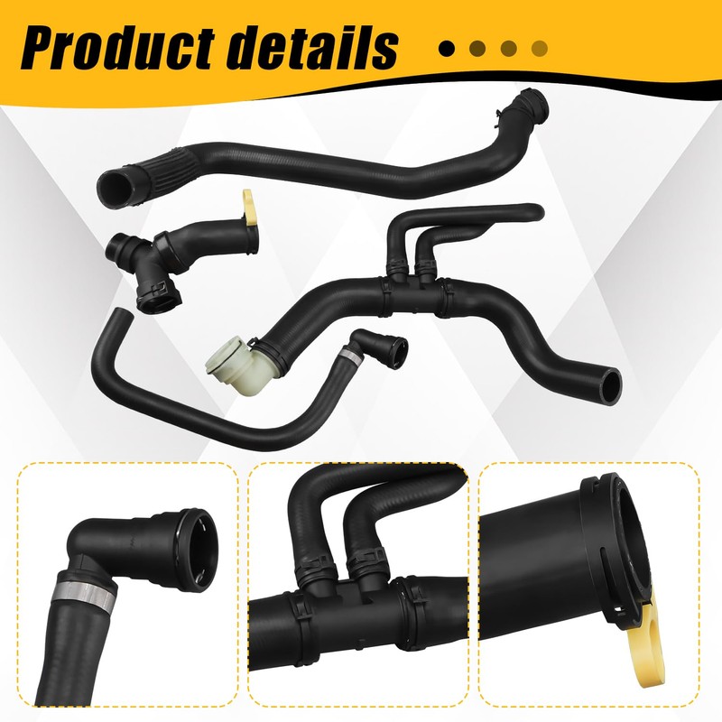 Radiator Coolant Hoses w/T-Connector Compatible with Ford F-150 2011-2014