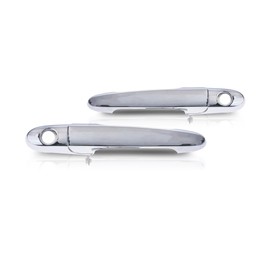 For Saturn Sky 2007 2008 2009 2010 Exterior Door Handle Driver and Passenger Side | Pair | Front | Outer | Chrome | Replacement For GM1310165, GM1311165 | 15773794, 15773793