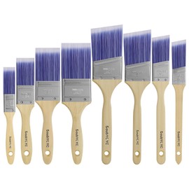 DoubYCYC, Paint Brushes, 8 Pack, Paint Brush Set, Paint Brushes for Walls, Wood, Stain, Furniture, Flat & Angle Brushes for Latex and Oil Paints, Interior & Exterior Home Improvement