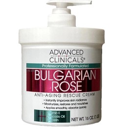 Advanced Clinicals Bulgarian Rose Anti-Aging Rescue Cream - 16 oz