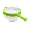 Salad Rotator Plastic Colander with Collapsible Handle Rotatable Kitchen Strainers