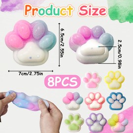 Glamifyr Pack of 8 Taba Squishy, Paw Cat Paws Squishy Paw Taba Squishy Paw Anti Stress Cat Paw Squishy Cat Paw Squishy, Cat Paws Squishy Tabalapka Squish for Children and Adults