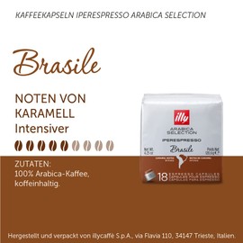 illy set 6 packs iperespresso capsules coffee Arabica Selection Brasile 18 pz.