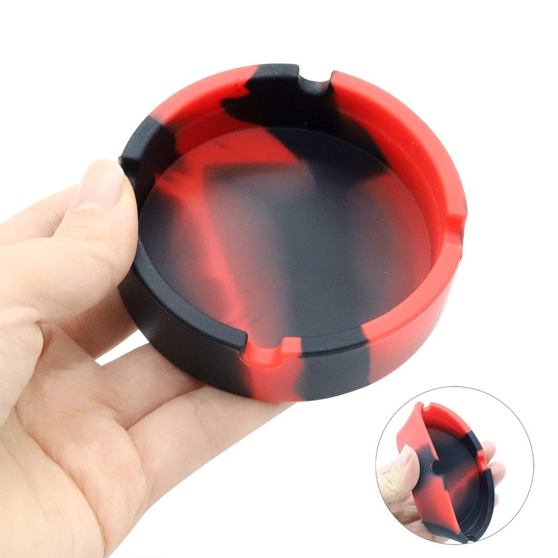 LEKAI Multiuse 3PCS Silicone Round Ashtray High Temperature Resistant Unbreakable