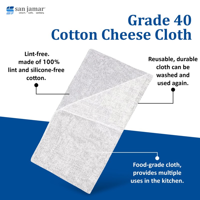 San Jamar G-40 Chef Revival Cotton Cheese Cloth, Grade 40,
