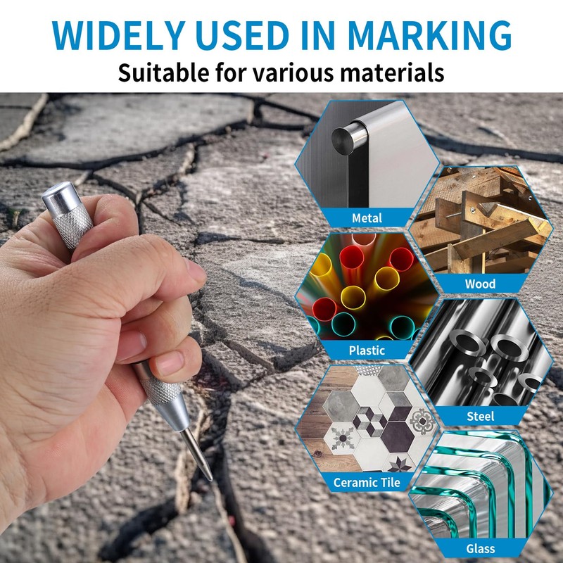 2 Automatic Metal Centre Punch & 2 Scribing Needles Metal