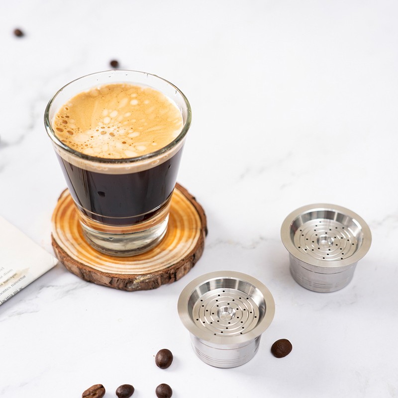 Reusable Coffee Capsule Stainless Steel Refillable Coffee Pod with Brush