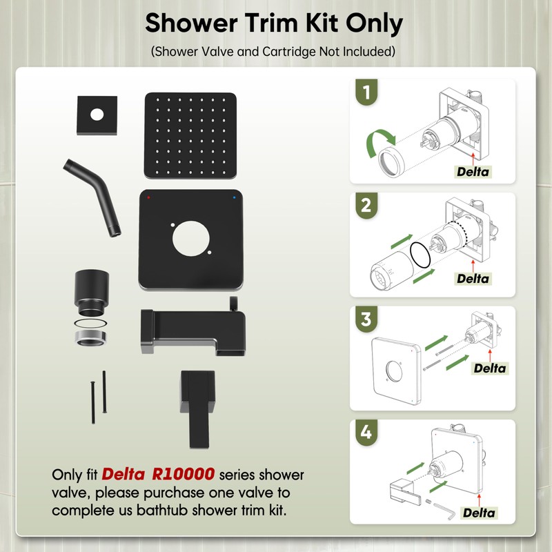 Replacement for Delta Shower Trim Kit 14 Series, All Metal
