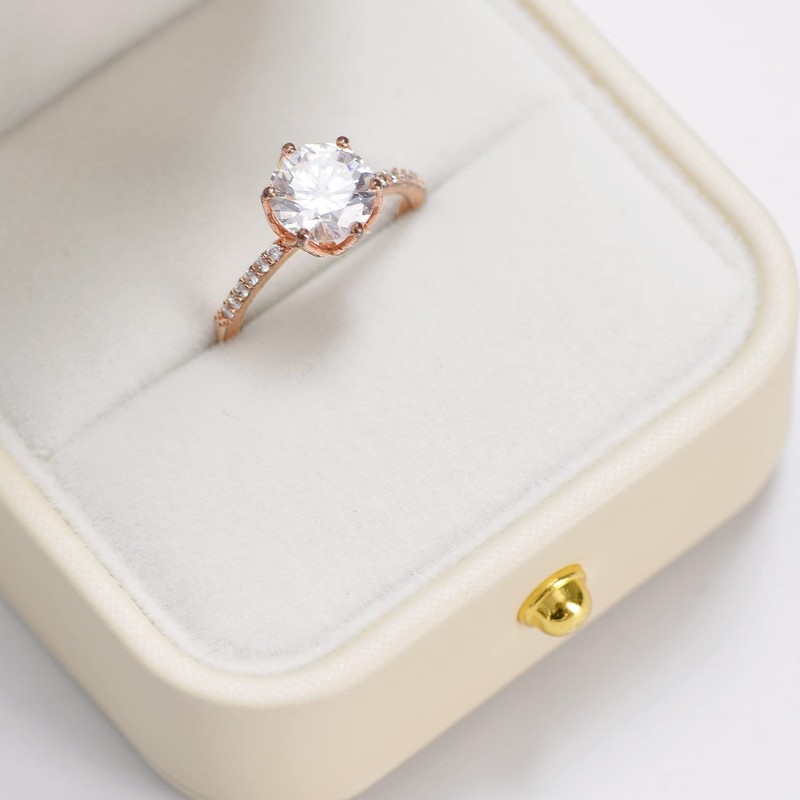 Woodten White Ring Box Ring Box Premium Velvet Interior Ring