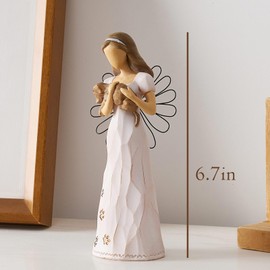 NAN ZAI NAN FANG Dog Angel Statue Friendship Gifts for Dog Lovers Women 6.7" Loss of Pet Sympathy Memorial Remembrance Gift Resin Sculpted Hand-Painted Figure