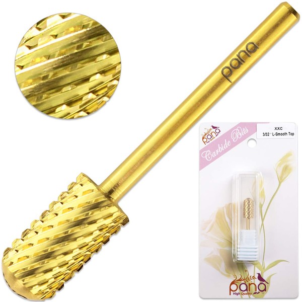 Pana Brand Professional GOLD XXC (Double Extra Coarse) Smooth Round Top Large Dome Top Barrel Carbide Bit 3/32" Shank Size