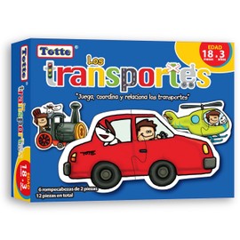 Totte 6 Rompecabezas en 1 | Edad 1½ a 3 Años | Piezas Extra Grandes, Gruesas y Durables | Diseñado para Uso Infantil | Piezas XXL (LOS TRANSPORTES)