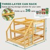 MinBoo Bamboo Can Rack Organizer, Kitchen Pantry Storage, 36 Can