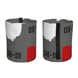 GYLILI Ohio State Gray Car Trash Can Leak Proof Hanging Waterproof Garbage Can Multipurpose Trash Bin for Car SUV Front Seat Headrest Collapsible and Portable Storage Pocket