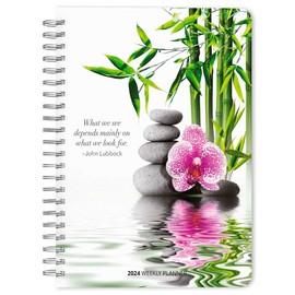Mindful Living | 2024 6 x 7.75 Inch Weekly Desk Planner | Brush Dance | Art Quotes Photography Inspiration