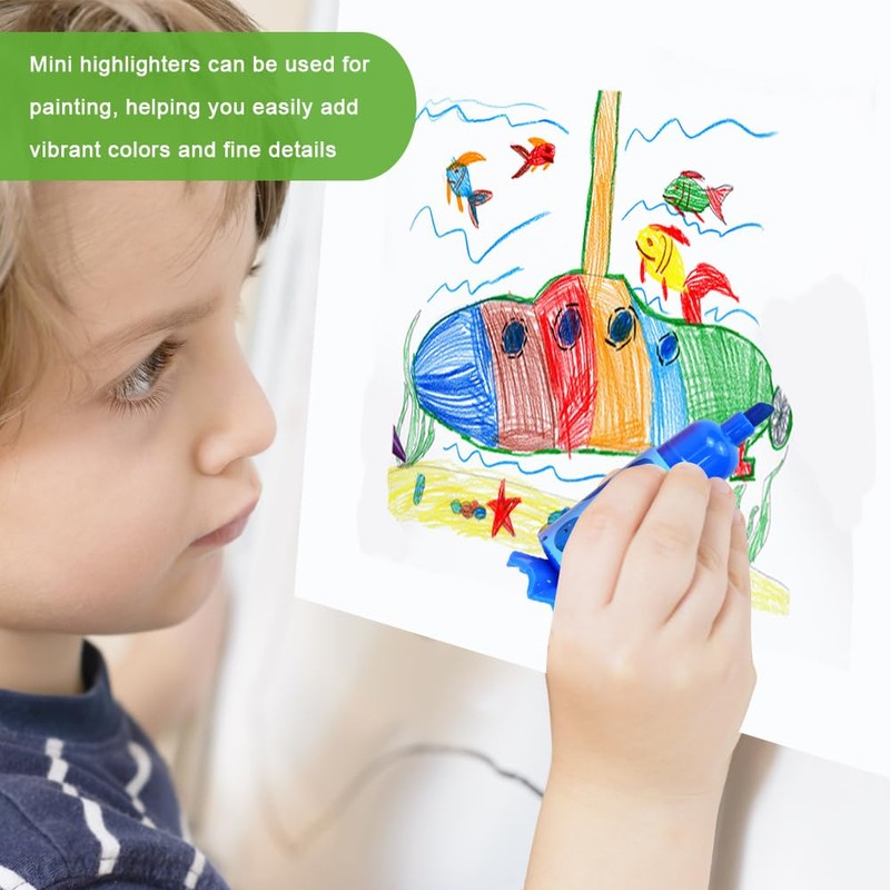 KNGNGK 24 Pieces 6 Colours Mini Highlighter Pen Set Mini