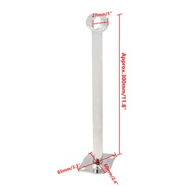 Rannb Wardrobe Pipe Bracket Ceiling Mounting Rail Rod Support Socket Fit 25 to 27mm Rod 300mm/11.8" Length-2pcs