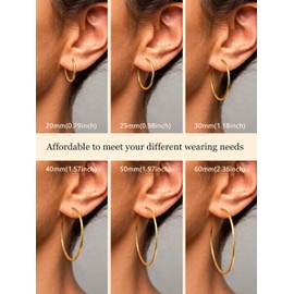 Roheafer 6 Pairs Clip On Hoop Earrings for Women Fake Hoop Earrings Spring Hoop Earrings Set for Non-Pierced Ears Jewelry 6 Sizes