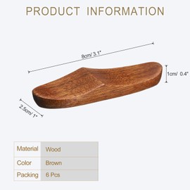 uxcell 6pcs Wood Chopstick Rest, Multipurpose Chopstick Stand Holder Knife Rest for Countertop Holding Chopsticks, Spoons, Forks, Knife, Tabletop Decoration, Brown