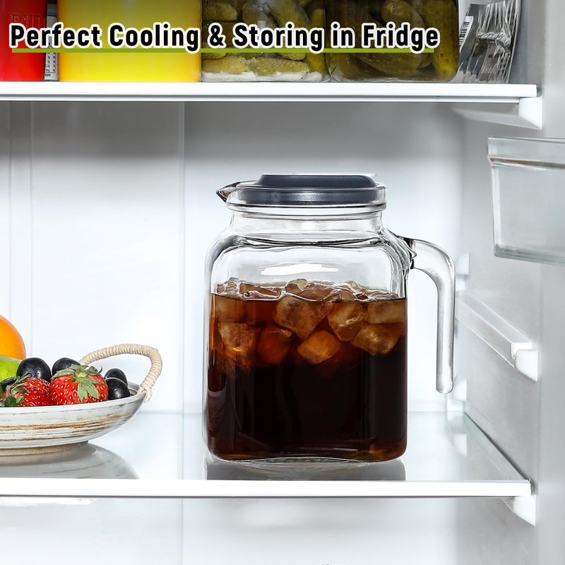 68 Oz Seal Pitcher With Lid and Spout, Large Iced
