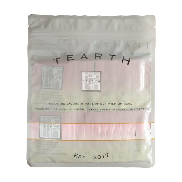 TEARTH Peach Strawberry Sweet Dessert Tea Bags Pack of 28 Individual Packaging