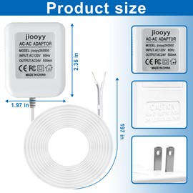 24V 500mA Doorbell Power Adapter - 16.4ft Long C Wire Power Supply, Doorbell Transformer Fits Ring, Nest Hello, Wyze, Eufy Video Doorbells and Sensi,Nest,Honeywell Thermostat(White)