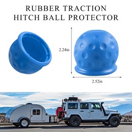 povtii 4 PCS Trailer Ball Cover, 2-Inch Rustproof Rubber Car Towing Hitch Ball Protection Cap, Waterproof & Dustproof Tow Ball Sleeve for Truck RV, Replacement Car Accessories (Blue)