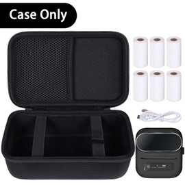 khanka Hard Case with Phomemo m221/M220/M110/m110s Label Maker - Portable Bluetooth Label Maker Carrying Storage Bag for Printer Labels, USB Cable and Accessories (Case Only) (Black)