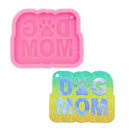 Silicone Resin Mold Irregular Rectangle with 'Dog mom Keychain Resin Mold Expoy Resin Casting Mold for Jewelry and Pendant Making Ideal Gift Cute Necklace Crafts Making