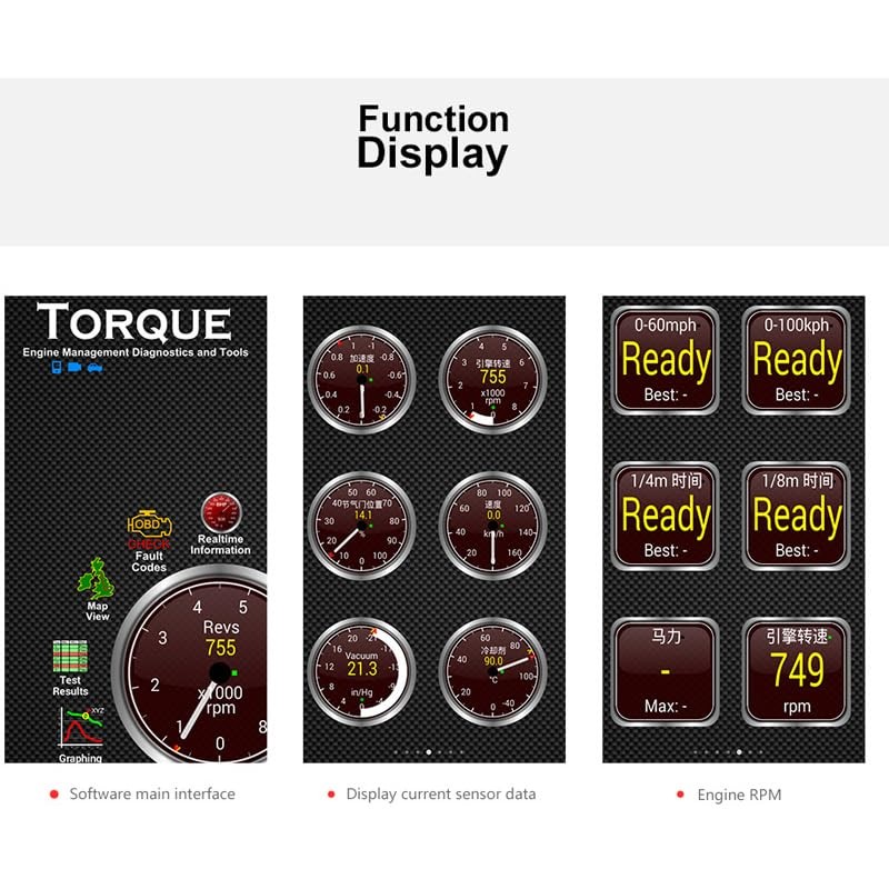 AIMALL Bluetooth OBD2 ELM327 Car Scanner Diagnostic Auto Tool for