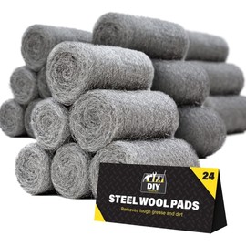 0000 Steel Wool for Mice Control - 24 Pack Fine Grade Stainless Steel Wool for Filling Holes, Rodent Proofing & Home Protection - Metal Wool for Gaps, Wood & Metal Surfaces