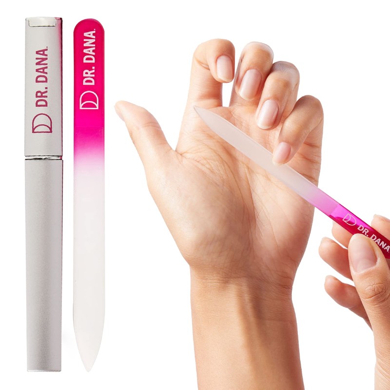 Premium Glass Nail File with Case - Fingernail File for