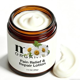 MiraOrganics Pain Relief & Repair Lotion for Neuropathy Support, Soothing Herbal Blend with Arnica Montana, Chamomile, Helichrysum Oil, Shea Butter, Plant-Based, Fast Absorbing Skin Calm