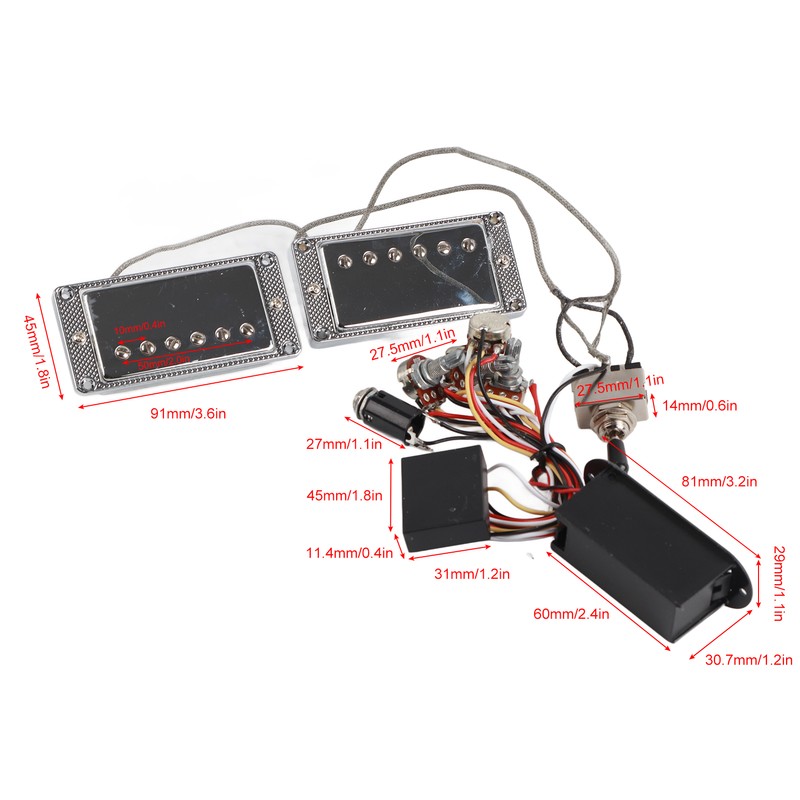 Humbucker Pickup Active Electronic Circuit Battery Box Set for GIBSON/LP