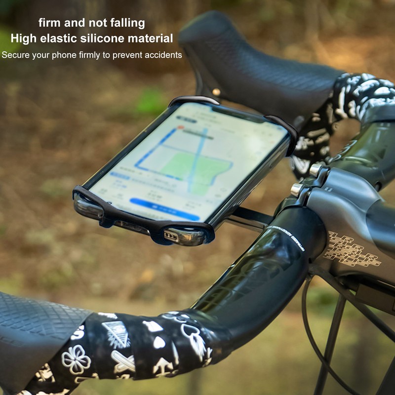 Bike Phone Holder Silicone Shockproof Black Bike Phone Bracket Mount