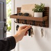 Wall Mounted Wooden Key Holder for Entryway Organization – Rustic