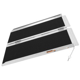 SCITOO Multifold Wheelchair Ramp 3ft Non Skid Threshold Ramp Aluminum Foldable Mobility Scooter Ramp Handicap Ramp for Steps, Home, Stairs, Doorways