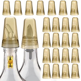 25 Pieces Universal Pour Spout Covers, Translucent Plastic Caps to Seal and Protect Liquor Bottle Spouts - For Home, Bar, and Kitchen