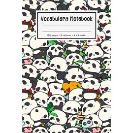 Vocabulary notebook: 2 columns | 2200 words | 100 pages | 6" x 9" | Cute kawaii