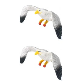 Toddmomy 2pcs Mini Seagull Ornament Christmas Fireplace Models Decor Seagull Adornment Mini Desktop Ornament Sea Bird Figurine Plastic Seagull Craft Seagull Micro Landscape Bird Adornment