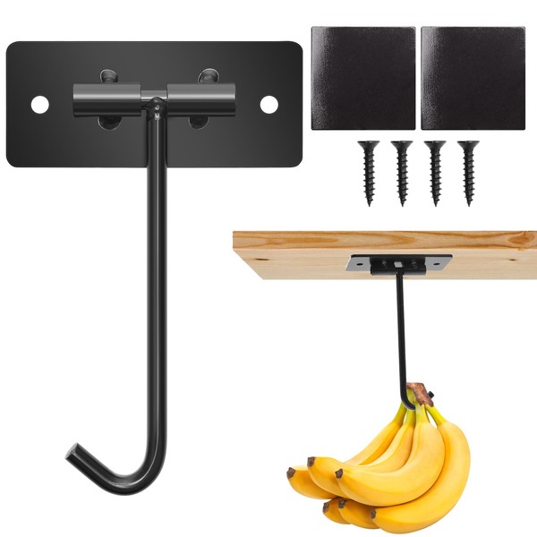 COITEK 2 Pack Banana Hook, Self-Adhensive Under Cabinet Banana Hook