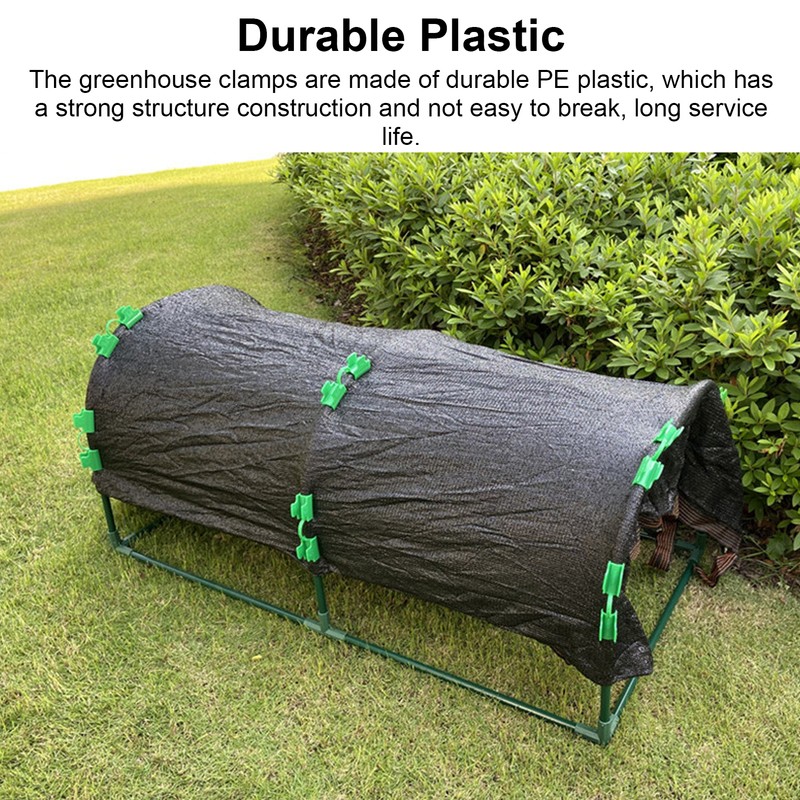 50Pcs Greenhouse Clamp PE Plastic 2 Head Plant Film Clamp