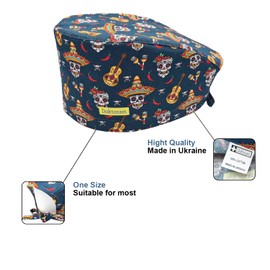 Work Cap with Sweatband, Adjustable, for Men and Women, Cotton, Unisex, Skull Cap (Virus Microbe Bacillus), Sombrero