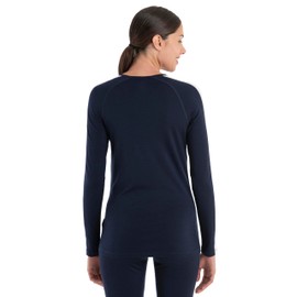 Icebreaker Women's Merino 200 Sonebula Long Sleeve Thermal Top - Midnight Navy/Royal Navy/Snow/CB - Medium