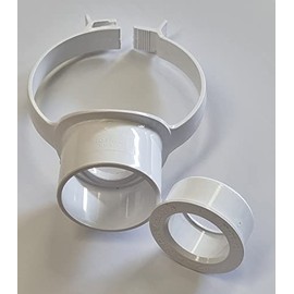 Floplast Soil Pipe White Strap Boss with 40mm - 1.5" Solvent Boss Adapter