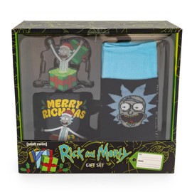Rick and Morty Gift Set Merry Rickmas 3 Piece Mug, Crew Socks, Christmas Ornament Gift Set